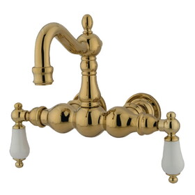 Kingston Brass Vintage 3-3/8-Inch Wall Mount Tub Faucet, Polished Brass CC1005T2