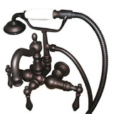 Kingston Brass CC1007T5 Wall Mount Clawfoot Tub Filler with Hand Shower, Oil Rubbed Bronze