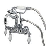 Kingston Brass CC1010T1 Wall Mount Clawfoot Tub Filler with Hand Shower, Polished Chrome