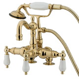Kingston Brass Vintage 3-3/8-Inch Deck Mount Tub Faucet, Polished Brass CC1015T2