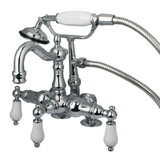 Kingston Brass CC1016T1 Deck Mount Clawfoot Tub Filler with Hand Shower, Polished Chrome