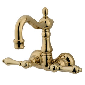 Kingston Brass Vintage 3-3/8-Inch Wall Mount Tub Faucet, Polished Brass CC1071T2
