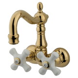 Kingston Brass Vintage 3-3/8-Inch Wall Mount Tub Faucet, Polished Brass CC1079T2