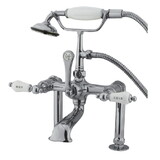 Kingston Brass CC108T1 Deck Mount Clawfoot Tub Filler with Hand Shower, Polished Chrome