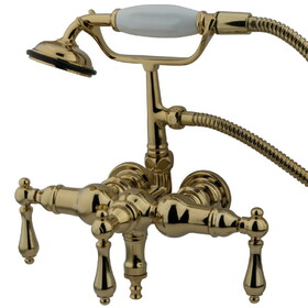 Kingston Brass Vintage 3-3/8-Inch Wall Mount Tub Faucet, Polished Brass CC19T2