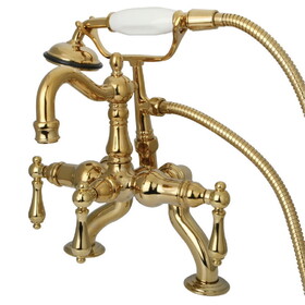 Kingston Brass Vintage Clawfoot Tub Faucet with Hand Shower, Polished Brass CC2007T2