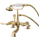 Kingston Brass Vintage 7-Inch Deck Mount Tub Faucet, Polished Brass CC203T2