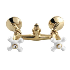 Kingston Brass CC2132PX Vintage Wall Mount Tub Faucet Body with Riser Adapter, Polished Brass