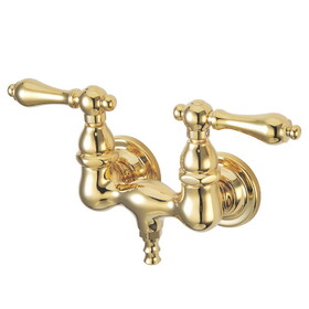 Kingston Brass Vintage 3-3/8-Inch Wall Mount Tub Faucet, Polished Brass CC31T2