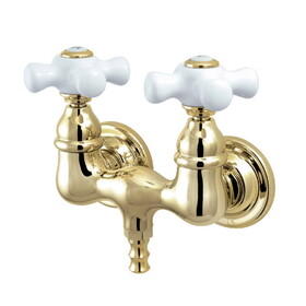 Kingston Brass Vintage 3-3/8-Inch Wall Mount Tub Faucet, Polished Brass CC39T2