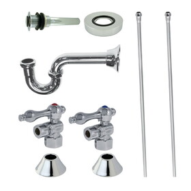 Kingston Brass Traditional Plumbing Sink Trim Kit with P-Trap and Drain, Polished Chrome CC43101VKB30