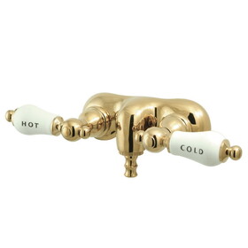 Kingston Brass Vintage 3-3/8-Inch Wall Mount Tub Faucet, Polished Brass CC43T2