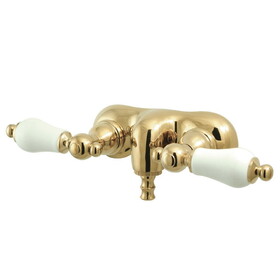 Kingston Brass Vintage 3-3/8-Inch Wall Mount Tub Faucet, Polished Brass CC45T2