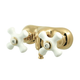 Kingston Brass Vintage 3-3/8-Inch Wall Mount Tub Faucet, Polished Brass CC49T2