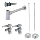 Kingston Brass Plumbing Sink Trim Kit with Bottle Trap and Drain (No Overflow), Polished Chrome