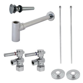 Kingston Brass Plumbing Sink Trim Kit with Bottle Trap and Overflow Drain, Polished Chrome