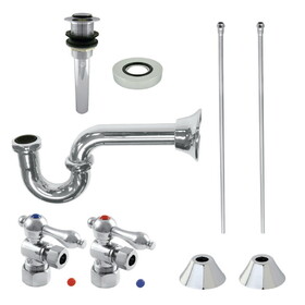 Kingston Brass Traditional Plumbing Sink Trim Kit with P-Trap and Drain, Polished Chrome CC53301VKB30