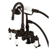 Kingston Brass Vintage Clawfoot Tub Faucet with Hand Shower, Oil Rubbed Bronze CC615T5