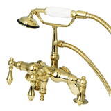 Kingston Brass Vintage Adjustable Center Deck Mount Tub Faucet, Polished Brass CC619T2