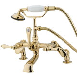 Kingston Brass Vintage Adjustable Center Deck Mount Tub Faucet, Polished Brass CC651T2