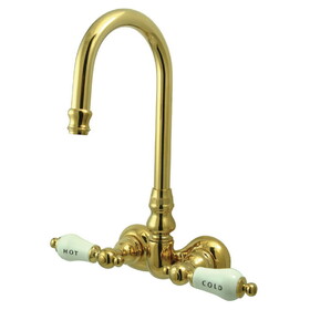Kingston Brass Vintage 3-3/8-Inch Wall Mount Tub Faucet, Polished Brass CC73T2