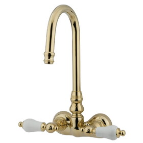 Kingston Brass Vintage 3-3/8-Inch Wall Mount Tub Faucet, Polished Brass CC75T2