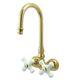 Kingston Brass Vintage 3-3/8-Inch Wall Mount Tub Faucet, Polished Brass CC79T2
