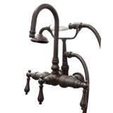 Kingston Brass CC7T5 Wall Mount Clawfoot Tub Filler with Hand Shower, Oil Rubbed Bronze