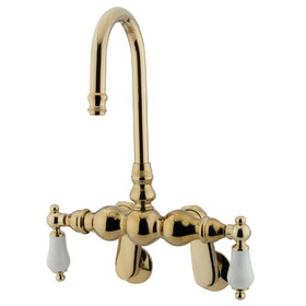 Kingston Brass Vintage Adjustable Center Wall Mount Tub Faucet, Polished Brass CC83T2