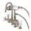 Kingston Brass CC8538PX Three-Handle 2-Hole Deck Mount Clawfoot Tub Faucet with Hand Shower, Brushed Nickel