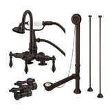 Kingston Brass Vintage Deck Mount Clawfoot Tub Faucet Package, Oil Rubbed Bronze