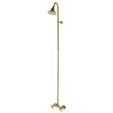 Kingston Brass Heirloom CCK2137BEX - Essex Wall Mount Shower Combo, Brushed Brass