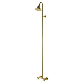 Kingston Brass CCK2137BEX Essex Shower Combo, Brushed Brass