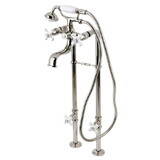 Kingston Brass CCK226PXK6 Kingston Freestanding Clawfoot Tub Faucet Package with Supply Line, Polished Nickel
