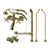 Kingston Brass Vintage Wall Mount Clawfoot Faucet Package, Antique Brass CCK265ABD