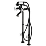 Kingston Brass CCK266PXK0 Kingston Freestanding Clawfoot Tub Faucet Package with Supply Line, Matte Black