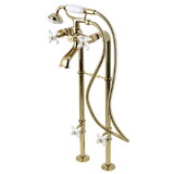 Kingston Brass CCK266PXK2 Kingston Freestanding Clawfoot Tub Faucet Package with Supply Line, Polished Brass