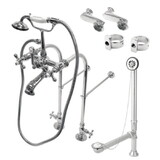 Kingston Brass Vintage Freestanding Clawfoot Tub Faucet Package with Supply Line, Polished Chrome CCK5101AX