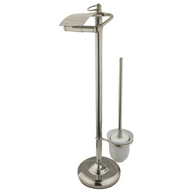Elements of Design DS2018 Pedestal Toilet Paper Holder Stand with Brush, Brushed Nickel