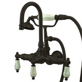 Elements of Design DT0075CL Wall Mount Clawfoot Tub Filler with Hand Shower, Oil Rubbed Bronze