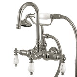 Elements of Design DT0081CL Wall Mount Clawfoot Tub Filler with Hand Shower, Chrome, Polished Chrome