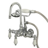 Elements of Design DT0081PL Wall Mount Clawfoot Tub Filler with Hand Shower, Chrome, Polished Chrome