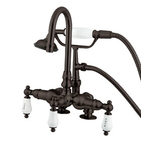 Elements of Design DT0135CL Deck Mount Clawfoot Tub Filler with Hand Shower, Oil Rubbed Bronze Finish