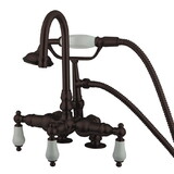 Elements of Design DT0135PL Deck Mount Clawfoot Tub Filler with Hand Shower, Oil Rubbed Bronze Finish