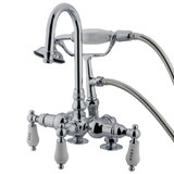 Elements of Design DT0141CL Deck Mount Clawfoot Tub Filler with Hand Shower, Polished Chrome