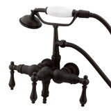 Elements of Design DT0195AL Wall Mount Clawfoot Tub Filler with Hand Shower, Oil Rubbed Bronze