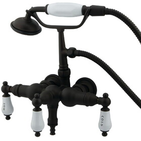 Elements of Design DT0195CL Wall Mount Clawfoot Tub Filler with Hand Shower, Oil Rubbed Bronze
