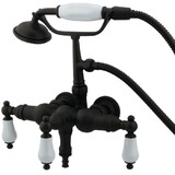 Elements of Design DT0195PL Wall Mount Clawfoot Tub Filler with Hand Shower, Oil Rubbed Bronze