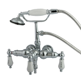 Elements of Design DT0201CL Wall Mount Clawfoot Tub Filler with Hand Shower, Polished Chrome