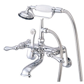 Elements of Design DT0521AL Wall Mount Clawfoot Tub Filler with Hand Shower, Polished Chrome